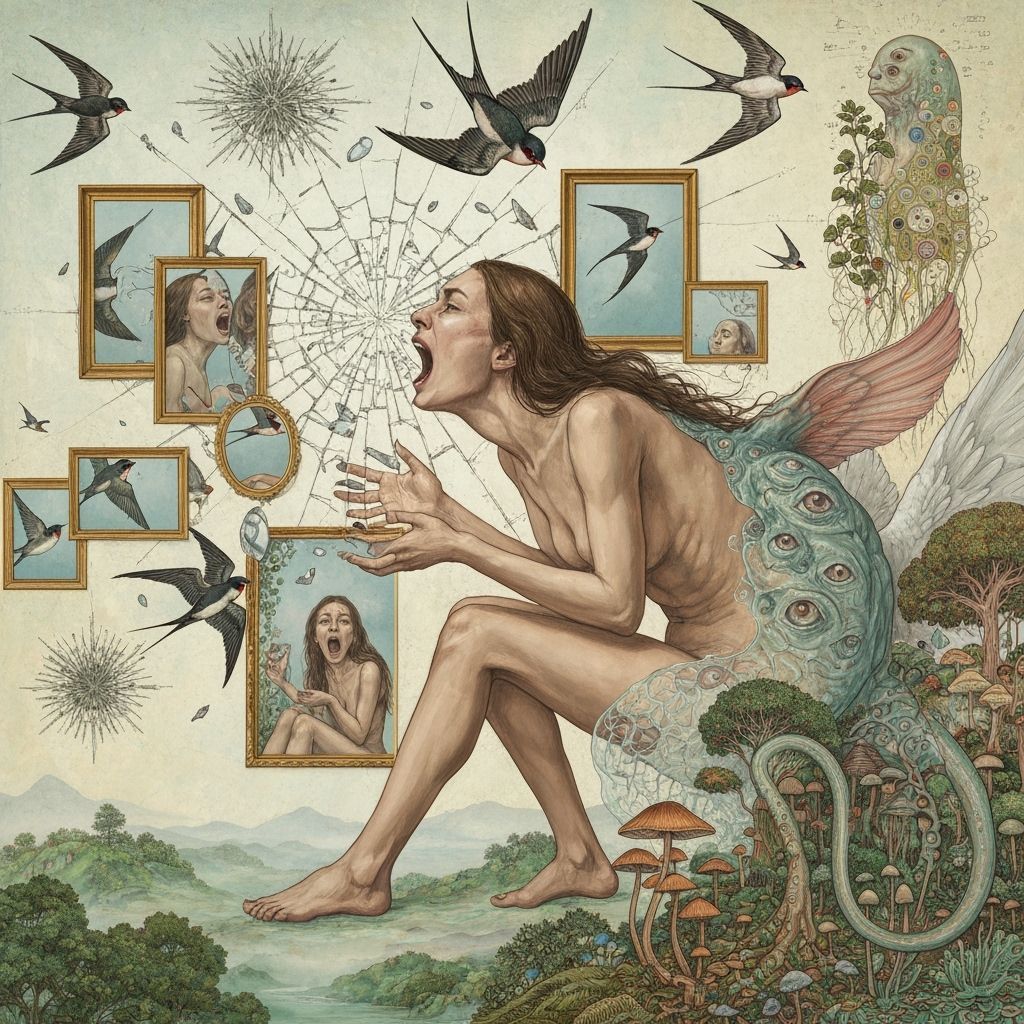 Angel of Memories Screaming Amidst Shattered Mirrors