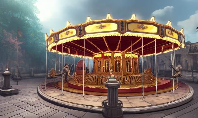 Detailed Carousel Concept Art in 8K Resolution