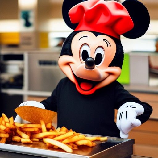 Mickey Mouse Cooking Fries at McDonald's