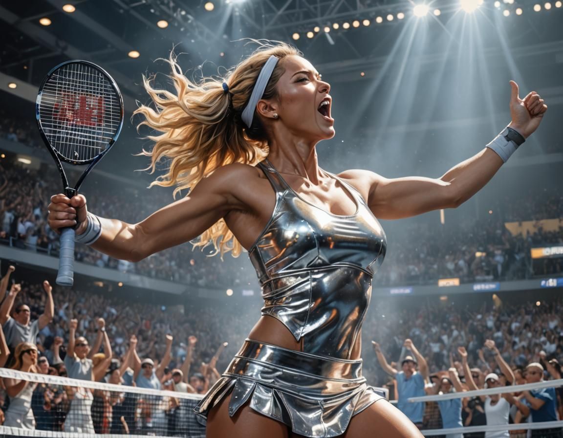 Victorious Sci-Fi Tennis Player Concept Art