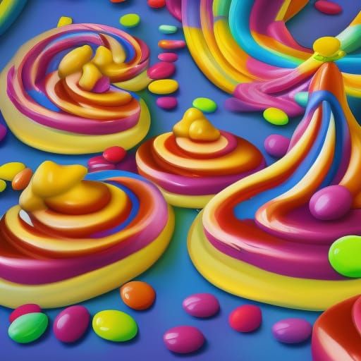 Whimsical Banana Candy Art in Digital Illustration