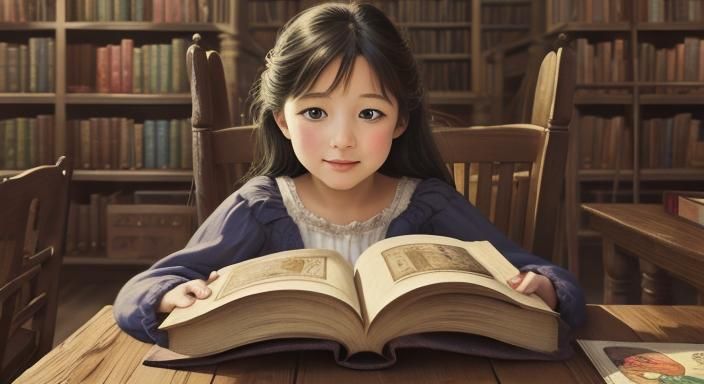 Children's Storybook, open book with large illustrations