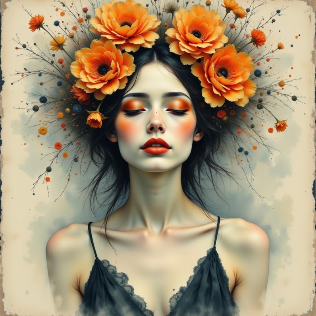 Crown of Orange Flowers