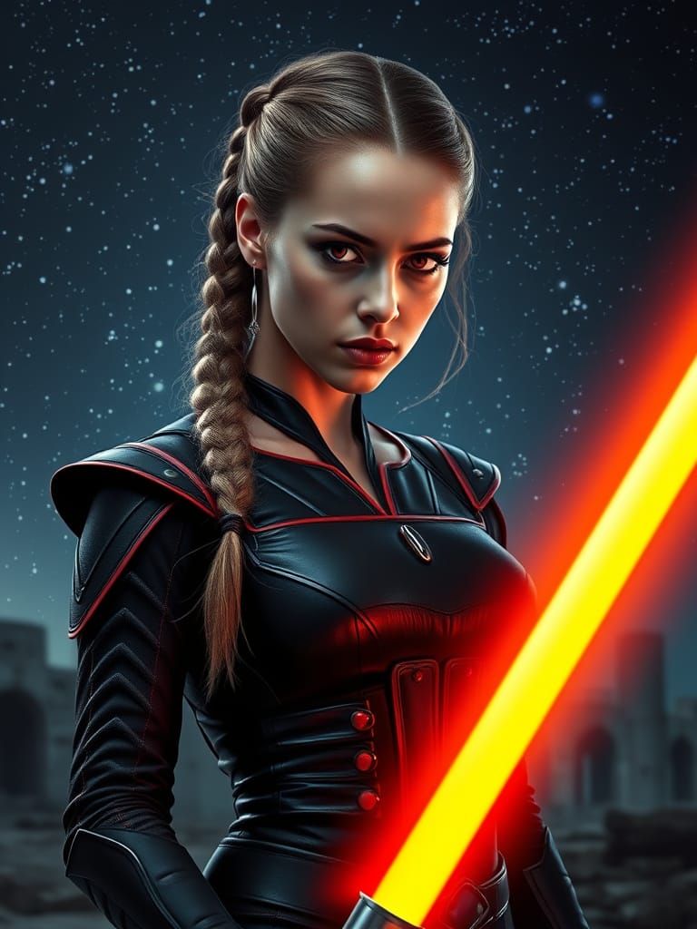 Sultry Sith Warrior in Hyper-Realistic Portrait