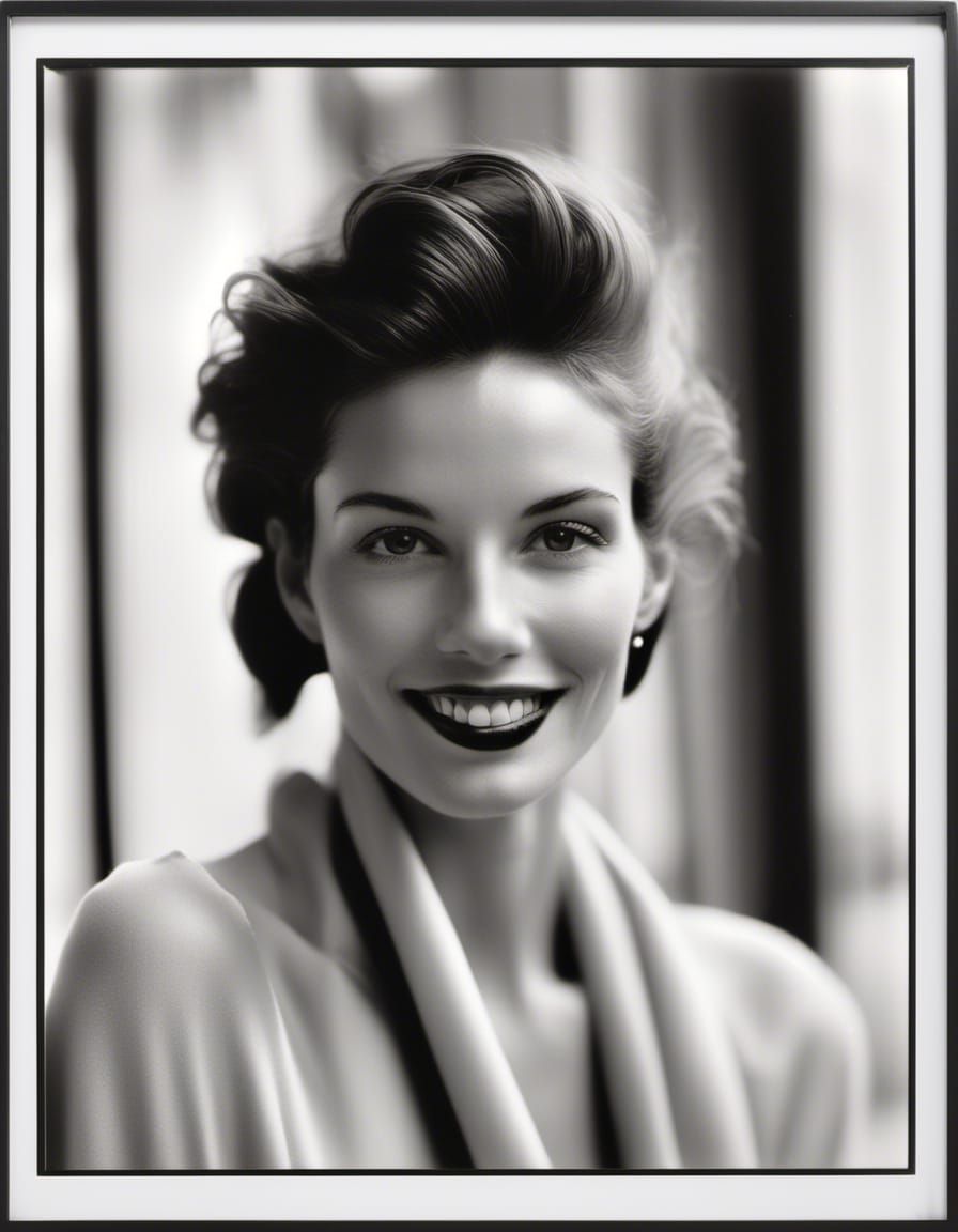 Modern Couture Woman in Cafe: Hyperrealistic Portrait