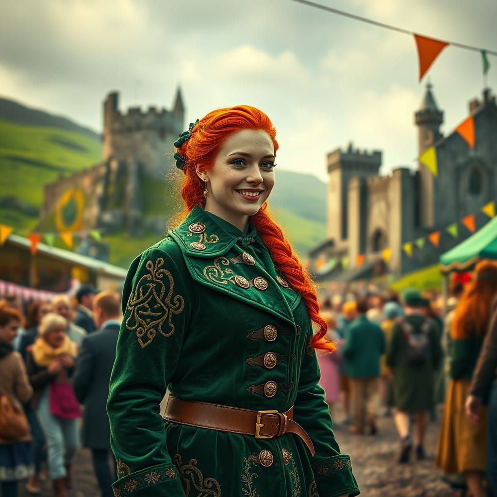 Vibrant Redhead Enchants at Irish Festival