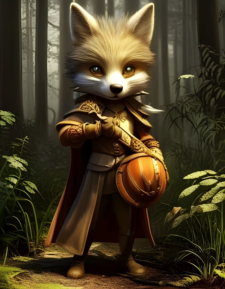 Hyperrealistic Fox Warrior in Detailed Armor