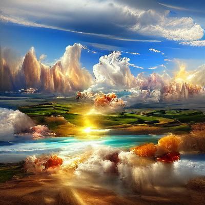 Gorgeous Fantasy Landscape with Divine Sunshine