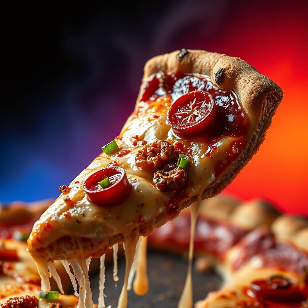 Hyperrealistic Pizza Masterpiece in Concept Art Style