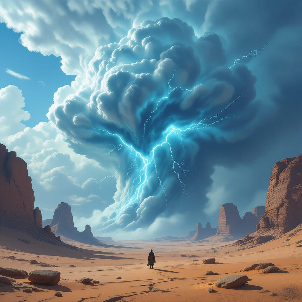 Epic Sci-Fi Concept Art of Sentient Storm Cloud