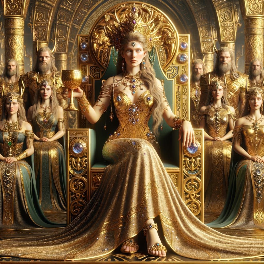 Freyja in Asgard: Norse Goddess in Golden Hall