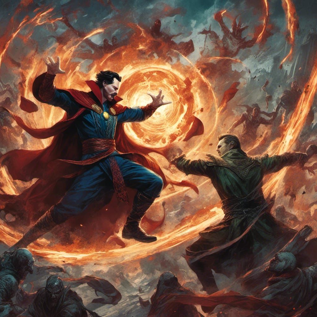 Doctor Strange Battles Multiverse Spirits in Comic Art
