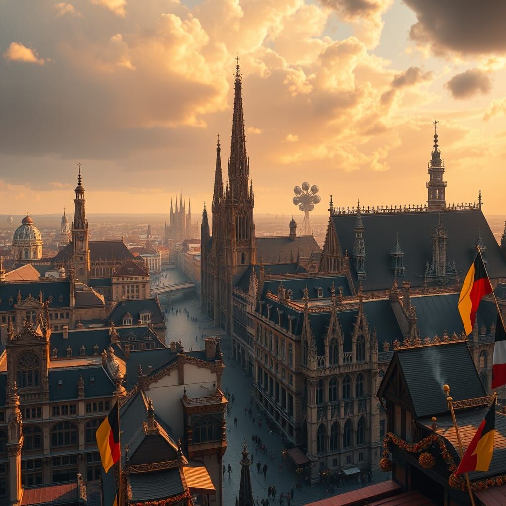 Belgian Cultural Masterpiece in Golden Light