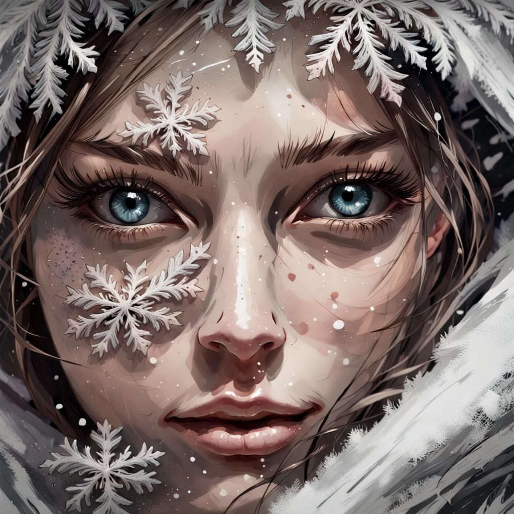 Snowflake Eyelashes: Grotesque Beauty in Moonlight