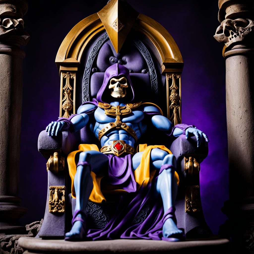 Skeletor on his throne, Masters of the Universe, MOTU, fine art photography