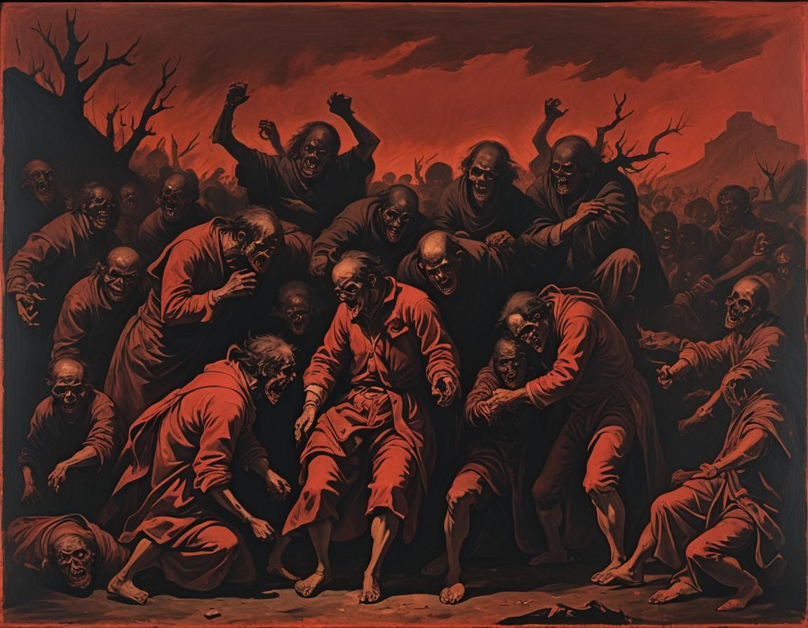 Grim Horror Tableau in Style of Goya's Black Paintings