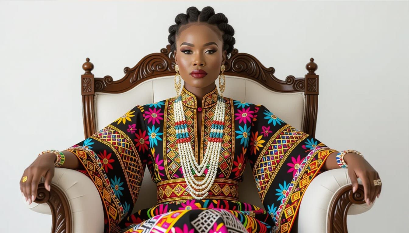 Regal Female Leader in Ethnic Dress Portrait