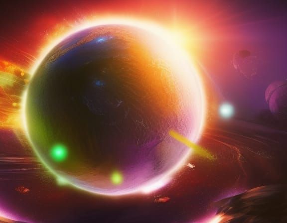 Hyperrealistic Planet in Splash Art Style