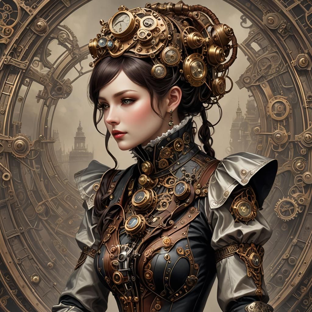 Victorian Steampunk Anthropomorphic Gynoid