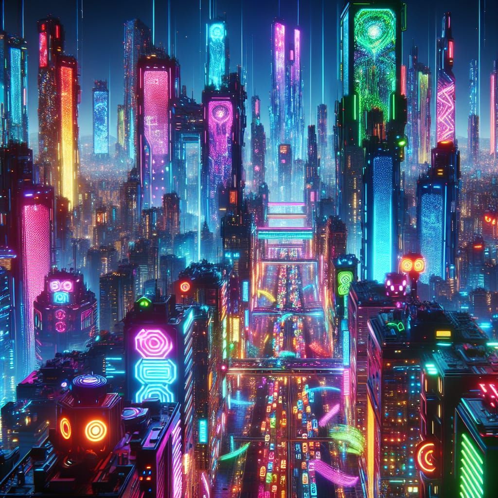Epic Cyberpunk Metropolis at Night