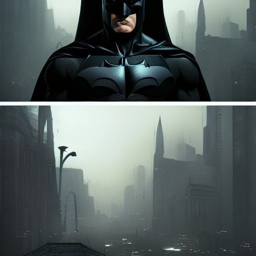 Hyperdetailed Dark Fantasy Batman Concept Art