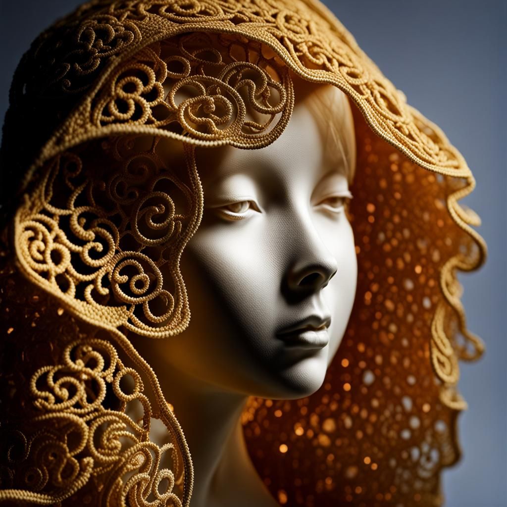 Luminogloaming Sprite in 3D Sculptured Portrait