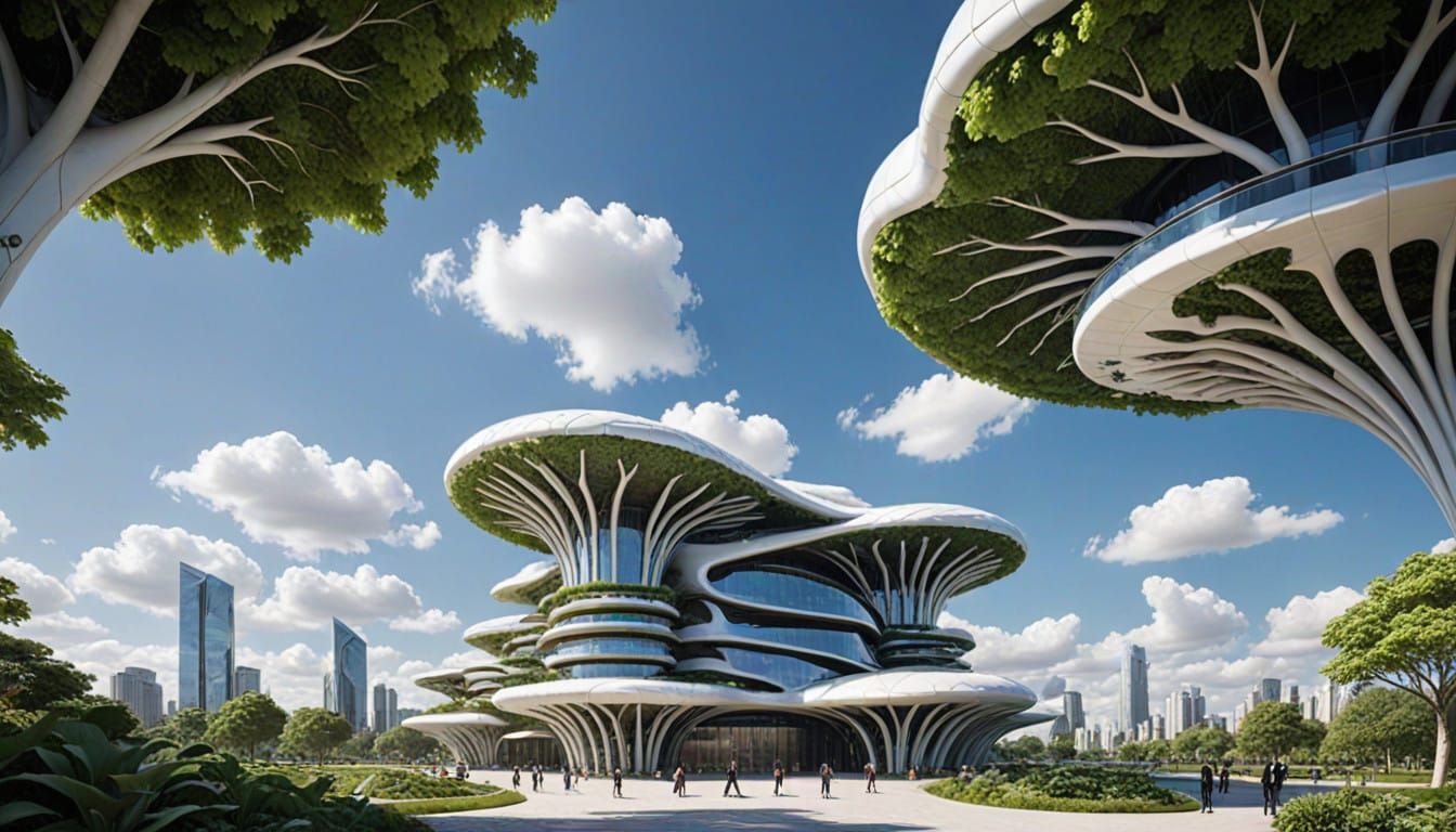 Futuristic Urban Vertiports Inspired by Nature
