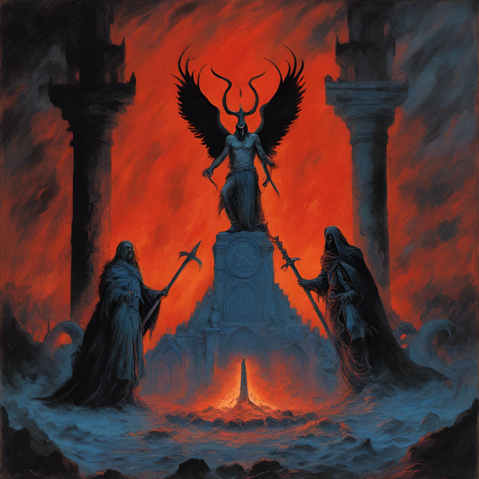 Baphomet and Knight Templar Altar in Hell