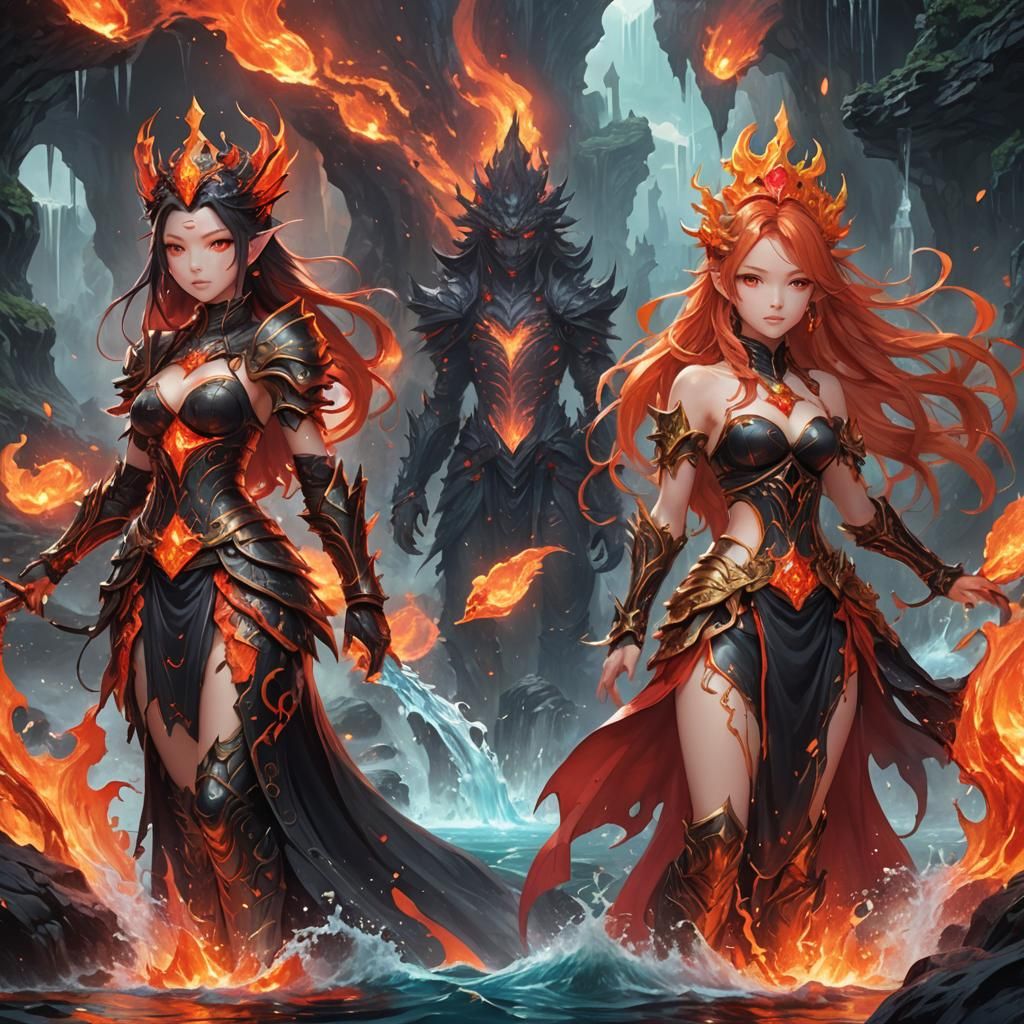 Lava Girl and Water Girl in Kingdoms