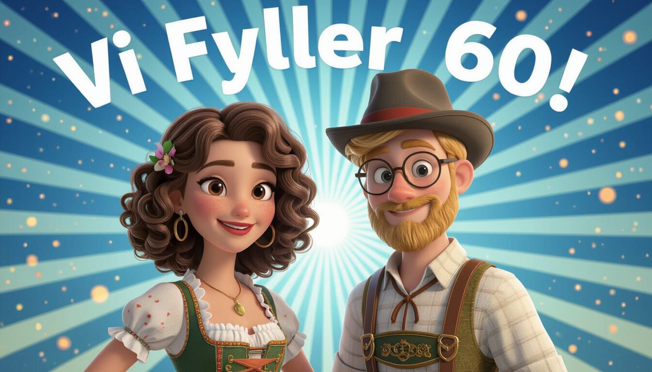 Oktoberfest Celebration: Friends in Pixar-Style 3D Digital A...