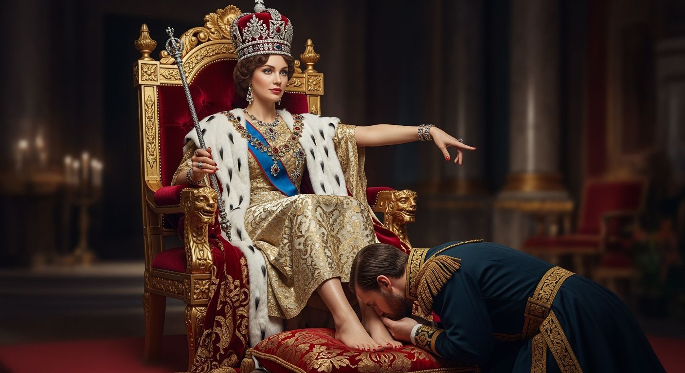 Russian Tsarina on Opulent Throne in Photography Style