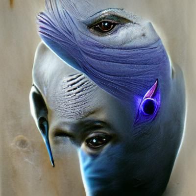 Striking Asari Portrait in Digital Art Style