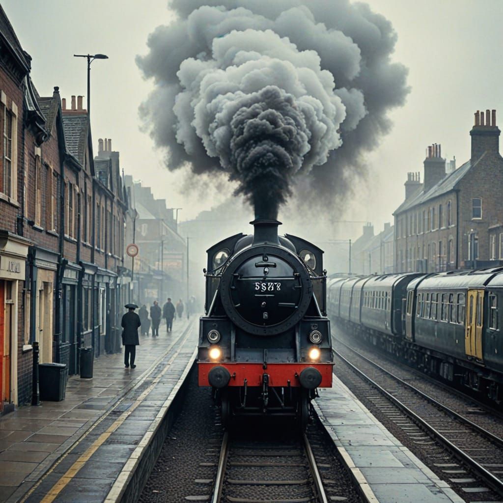 English Trains: An Industrial Collage in Lowry Style