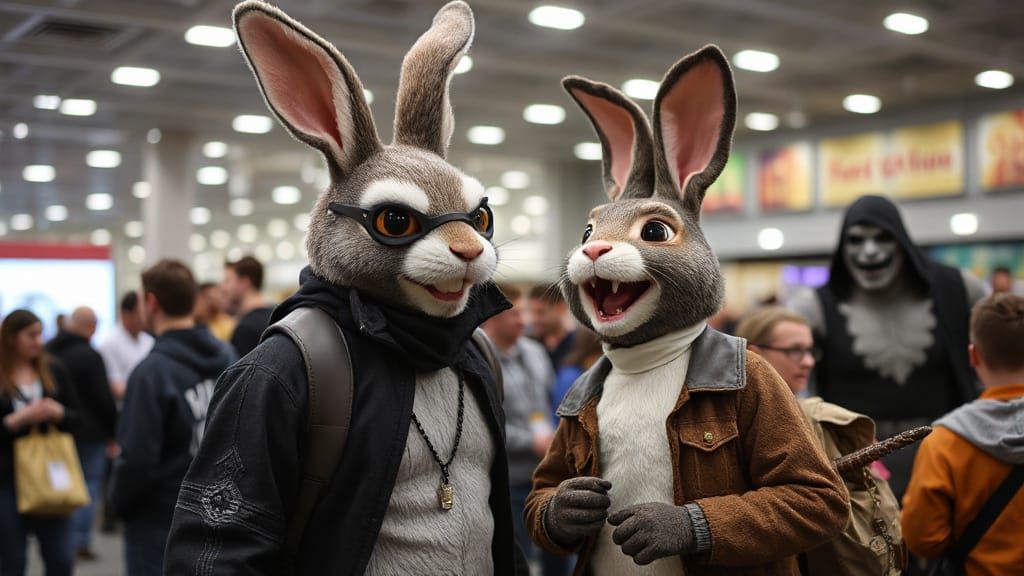 Laughing Donnie Darko Bunny at Cosplay Convention