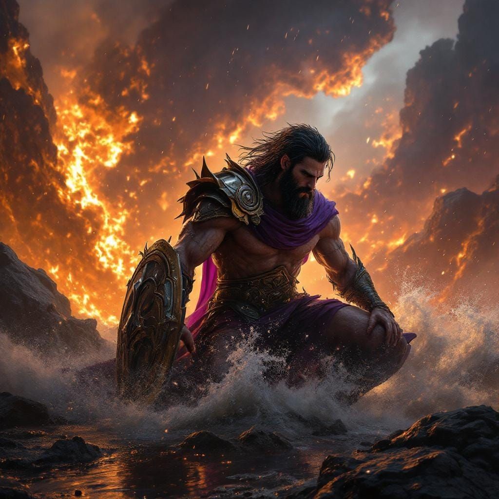 Leonidas in a Moment of Calm: Dark Fantasy Art