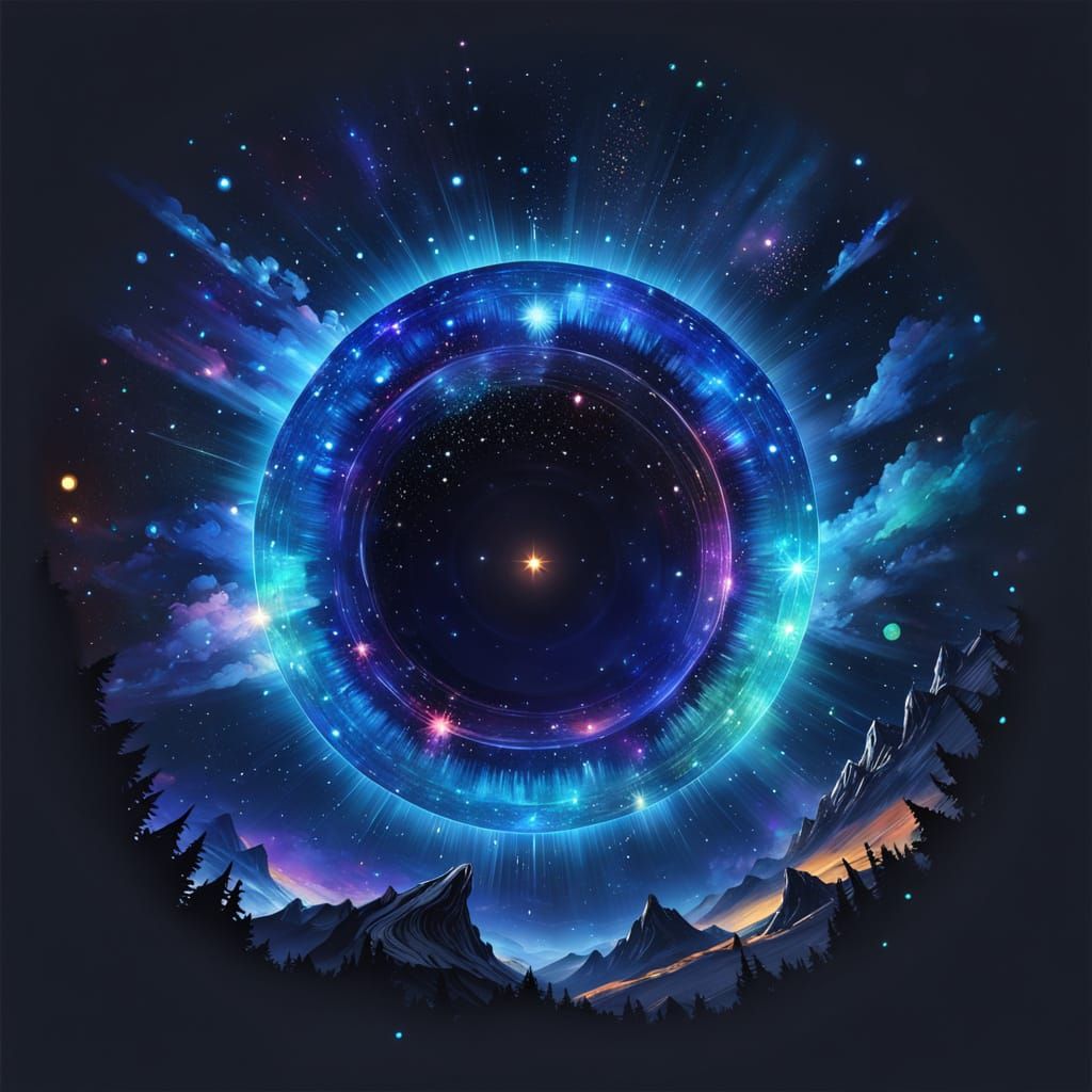 Solarpunk Fantasy Landscape with Luminous Sun