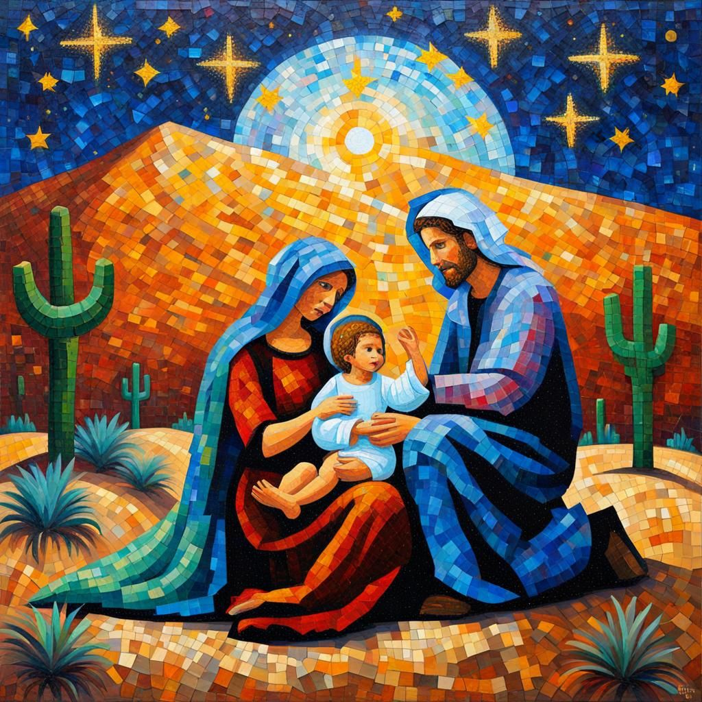 Holy Family Mosaic in Neo-Impressionist Style