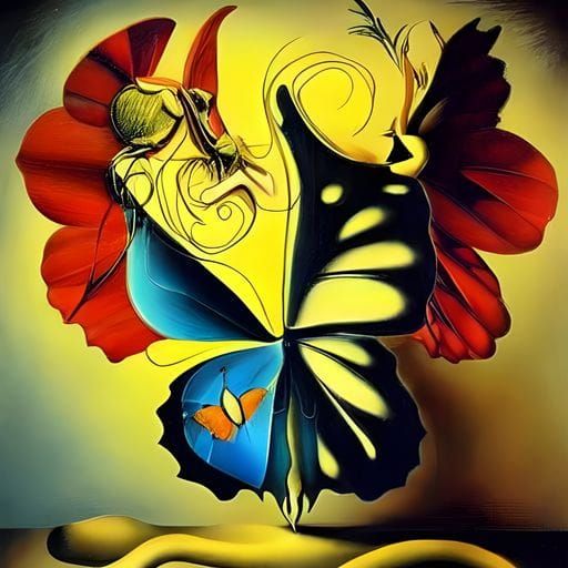 Abstract Unfolding Wings Design in Minimalist Style