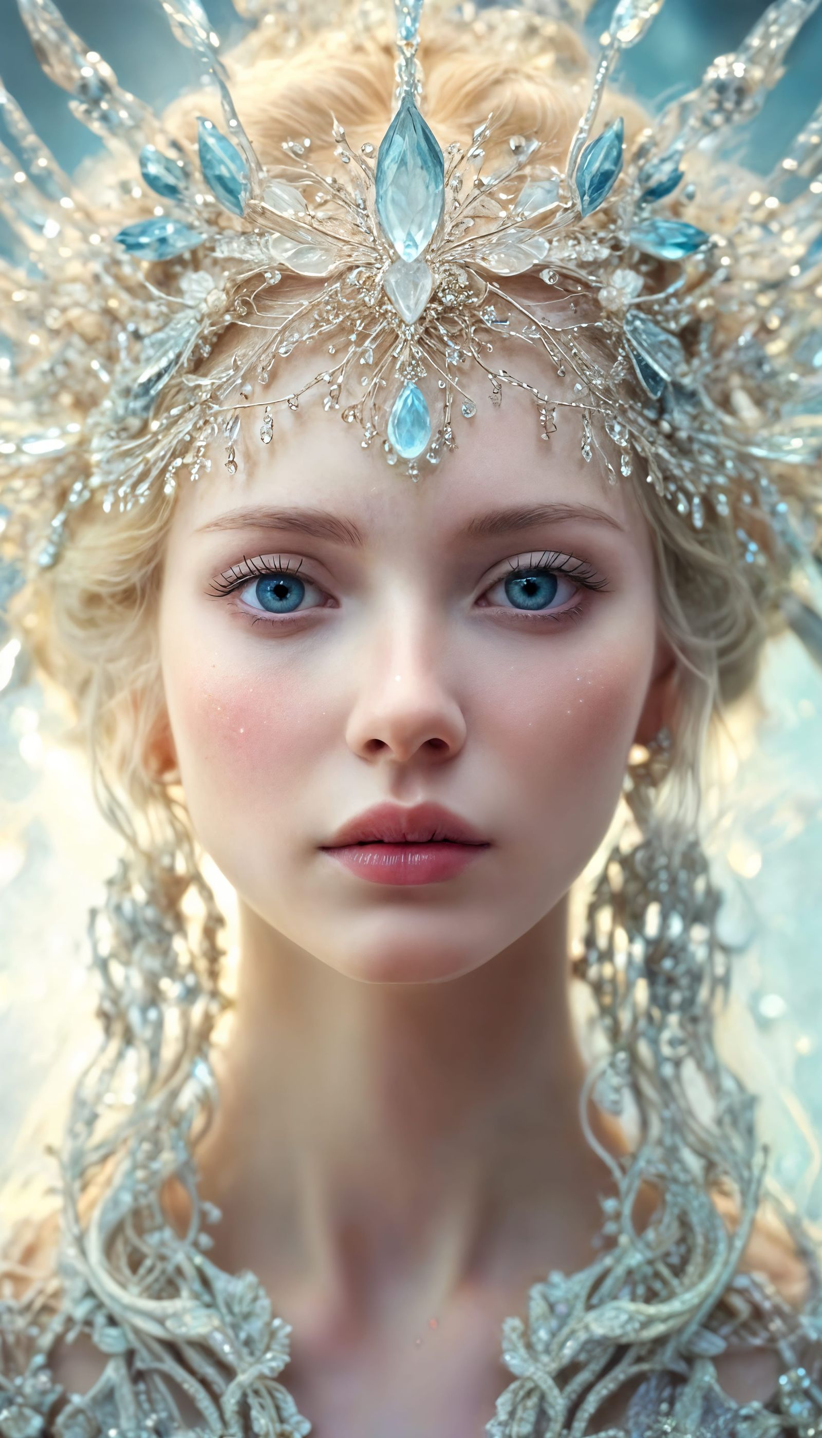 Surreal Portrait of a Divine Being in Vintage Fairytale Styl...