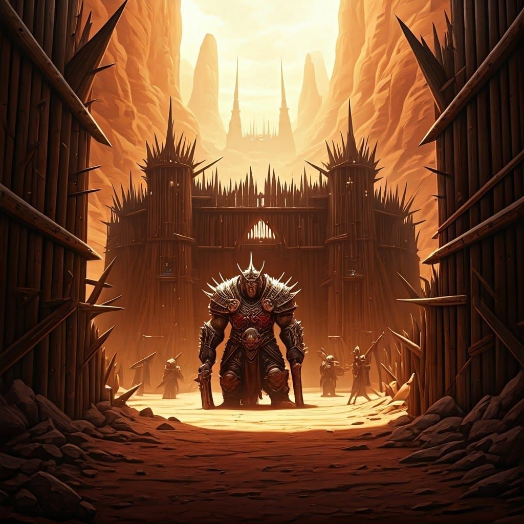 War-Torn Fortress Hidden in a Canyon, Built with Scavenged S...