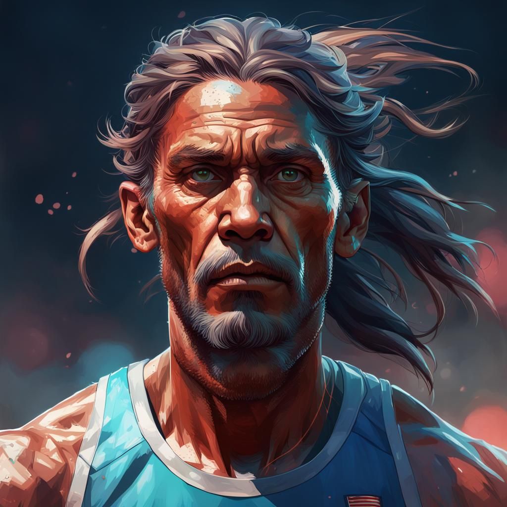 Detailed Portrait of a Long-Distance Runner