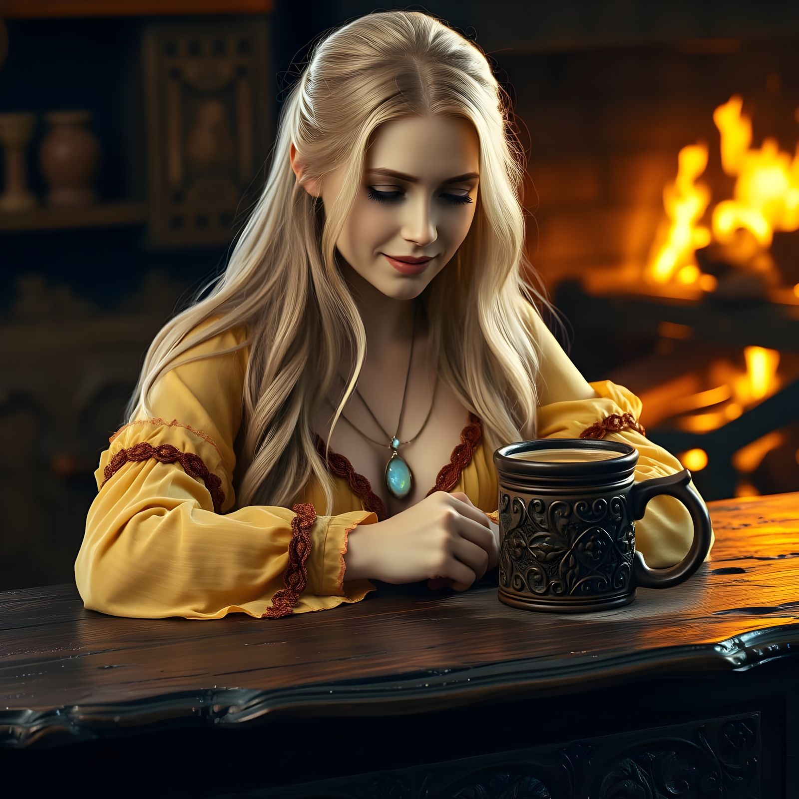 Norse Goddess of Forbidden Love in Oil Painting