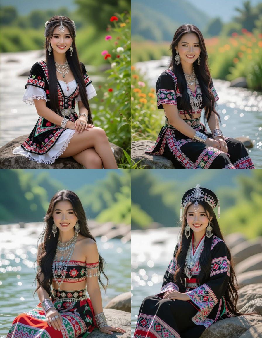 Hmong Woman in Traditional Dress, Professional Photography