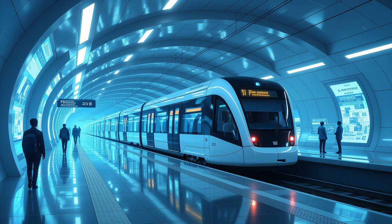 Utopic Frutiger Metro Environment Without AI