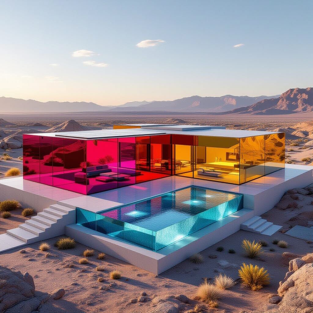 Gemstone Villa in Desert Landscape