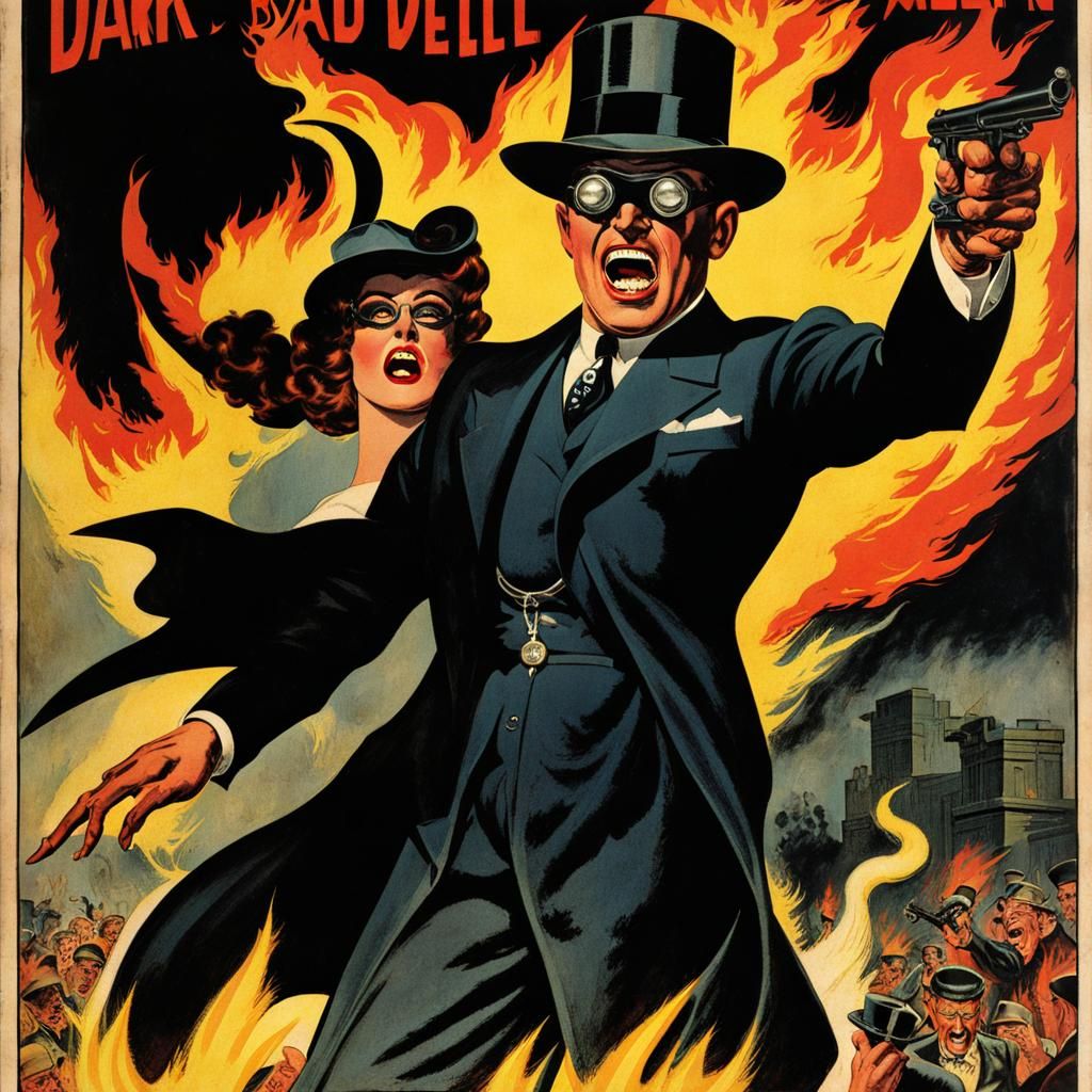 Vintage Comic Book Cover: Burning Agent in Hell