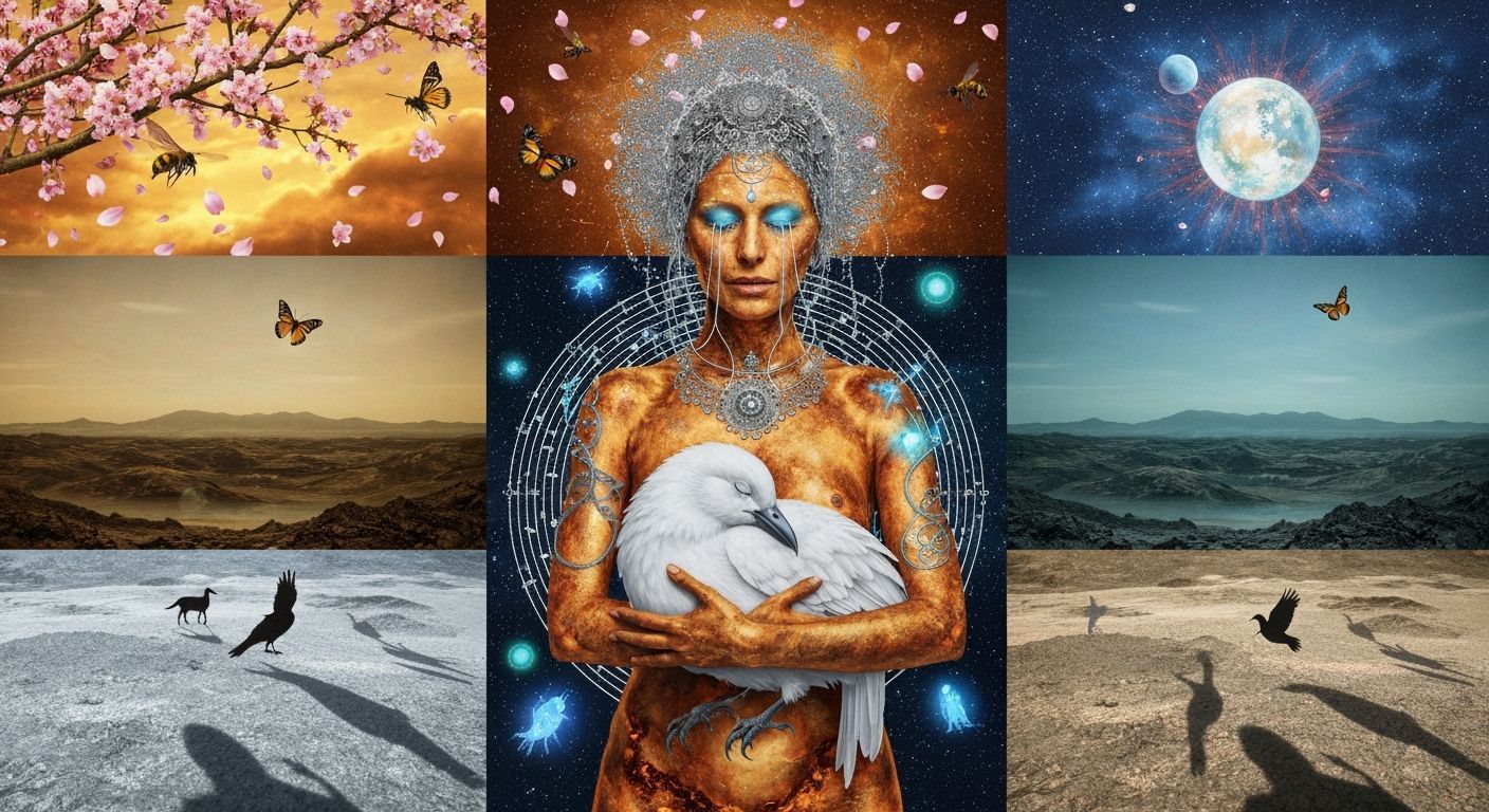 Mystical Shaman in Frozen Oasis with Musical Labyrinth