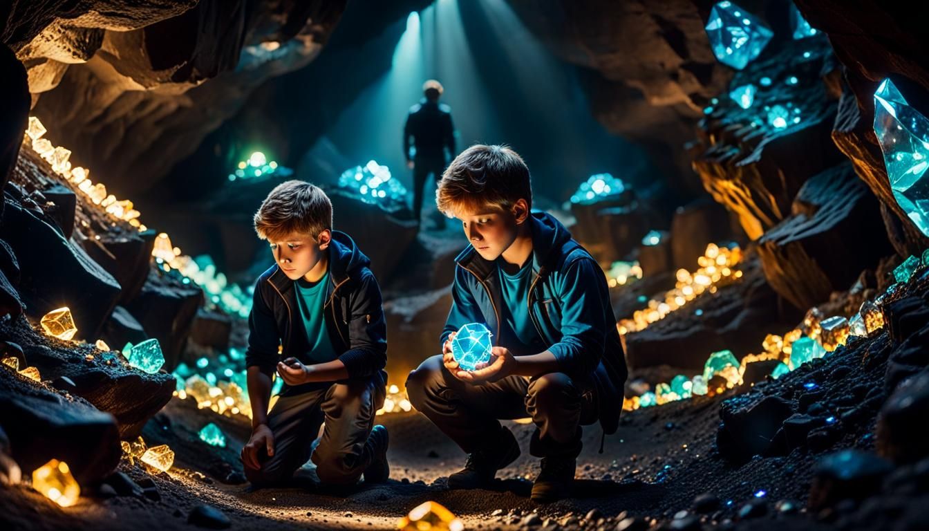 Boys Discover Glowing Gem Treasure in Cavern