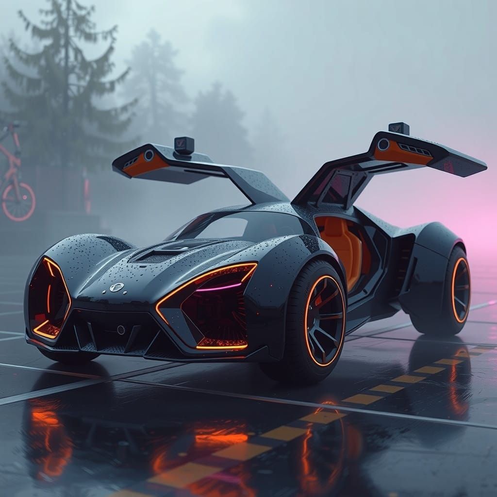 Futuristic 10-Wheel Motorcycle Hypercar of 6246