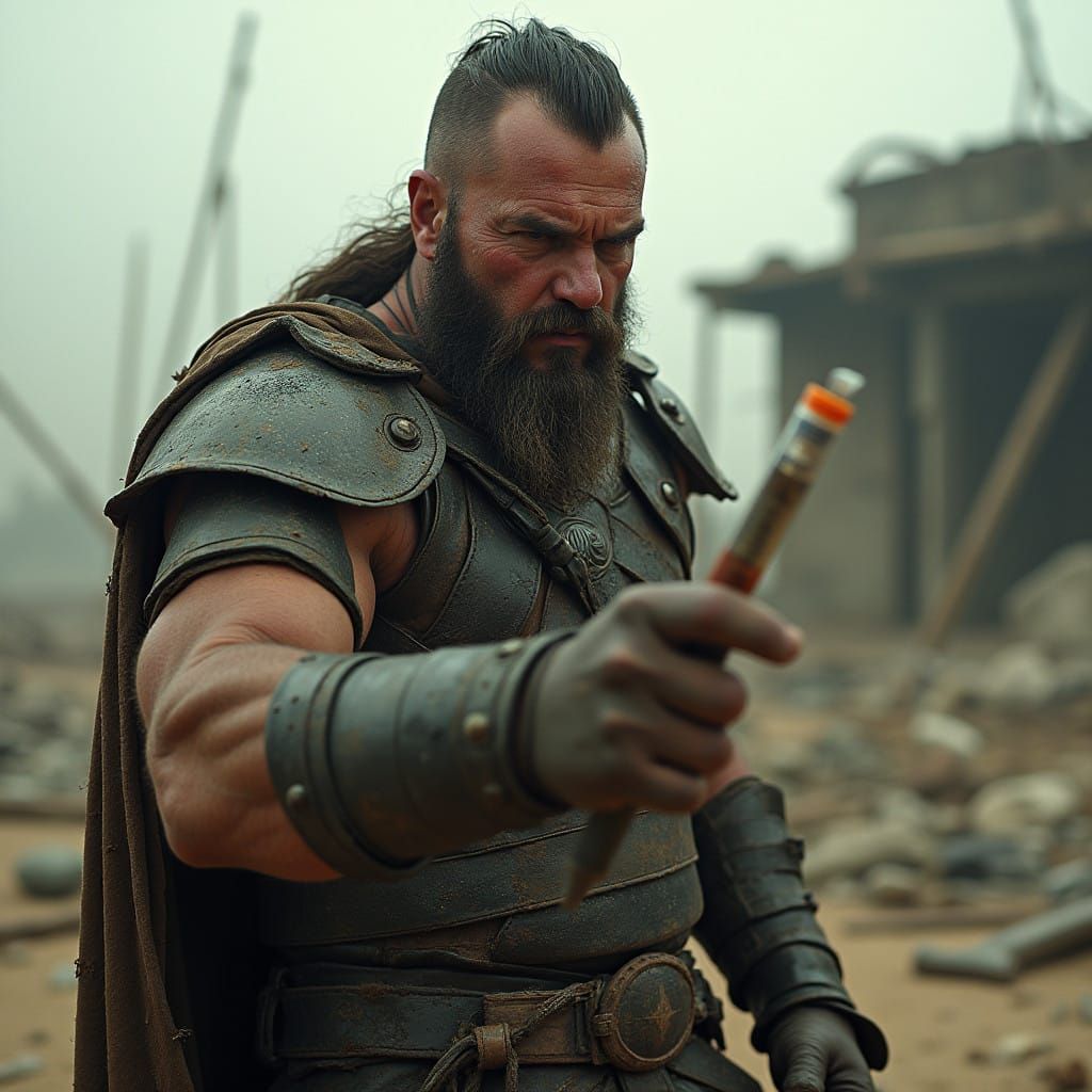 Warlord of the Ruins in Cyberpunk Style